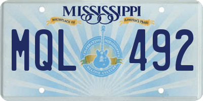 MS license plate MQL492