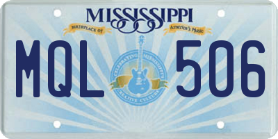 MS license plate MQL506