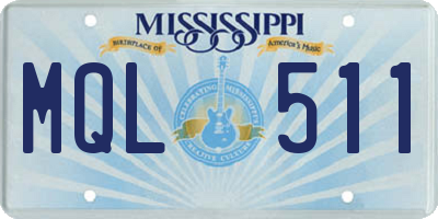 MS license plate MQL511