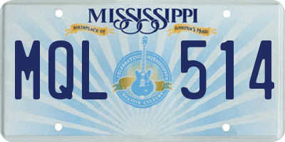 MS license plate MQL514