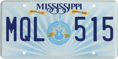 MS license plate MQL515