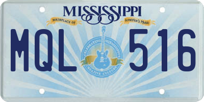 MS license plate MQL516