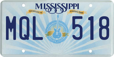 MS license plate MQL518