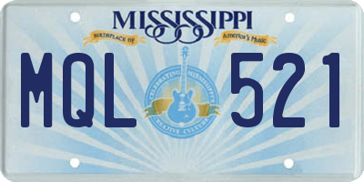 MS license plate MQL521