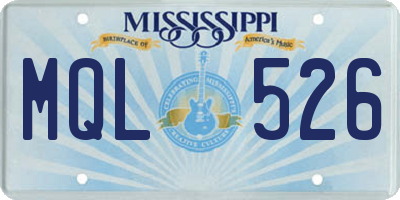 MS license plate MQL526