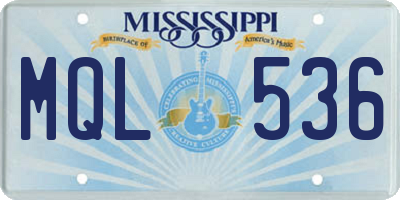 MS license plate MQL536