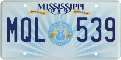 MS license plate MQL539