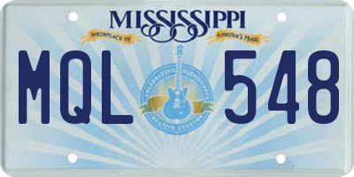 MS license plate MQL548