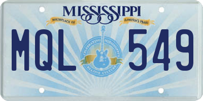 MS license plate MQL549