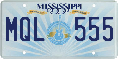 MS license plate MQL555