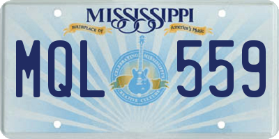 MS license plate MQL559