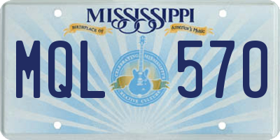 MS license plate MQL570