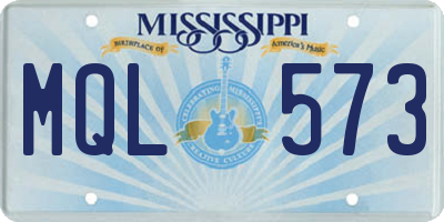 MS license plate MQL573