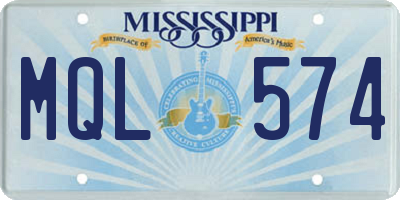 MS license plate MQL574