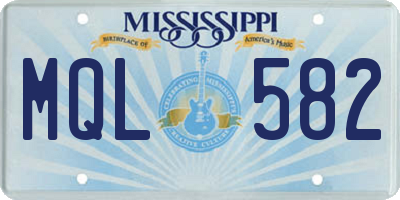 MS license plate MQL582