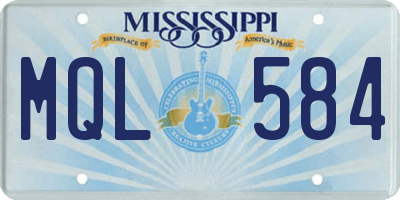 MS license plate MQL584