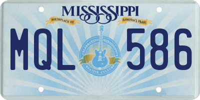 MS license plate MQL586