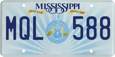 MS license plate MQL588