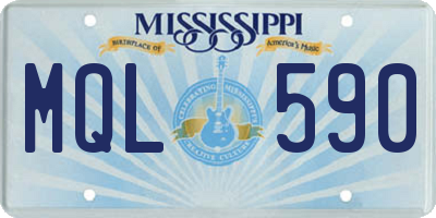 MS license plate MQL590