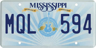 MS license plate MQL594