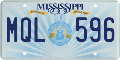 MS license plate MQL596