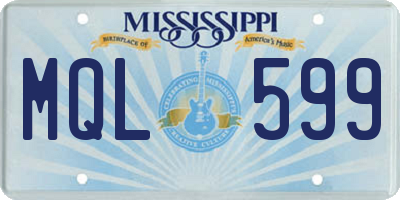 MS license plate MQL599