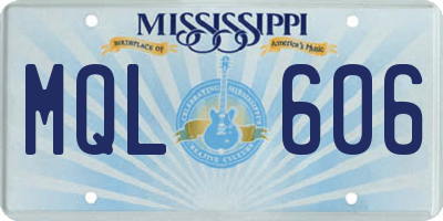MS license plate MQL606