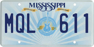 MS license plate MQL611