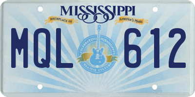 MS license plate MQL612