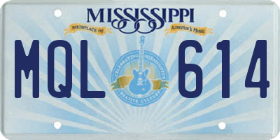 MS license plate MQL614