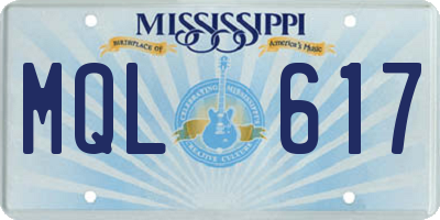 MS license plate MQL617