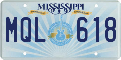 MS license plate MQL618
