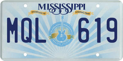 MS license plate MQL619