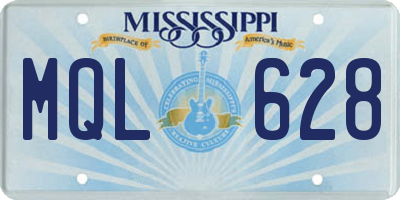 MS license plate MQL628