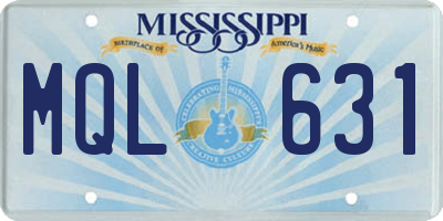 MS license plate MQL631