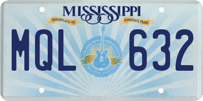 MS license plate MQL632