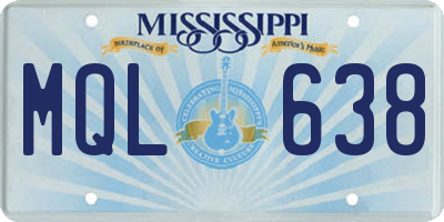 MS license plate MQL638