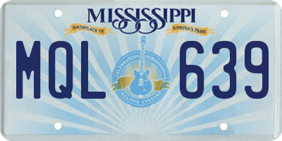 MS license plate MQL639