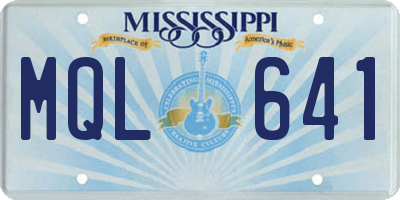 MS license plate MQL641