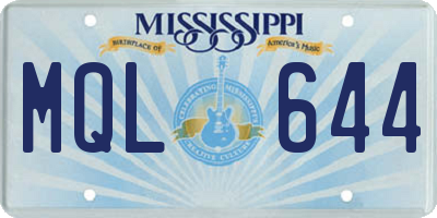 MS license plate MQL644