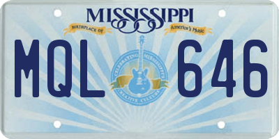 MS license plate MQL646