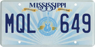 MS license plate MQL649