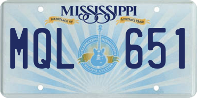 MS license plate MQL651