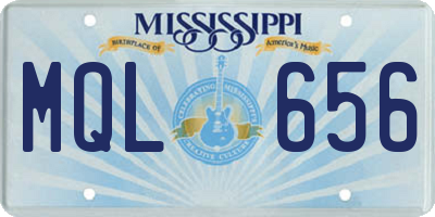 MS license plate MQL656