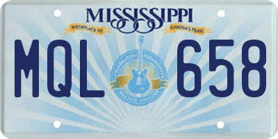 MS license plate MQL658