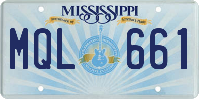 MS license plate MQL661