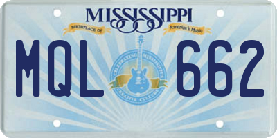 MS license plate MQL662