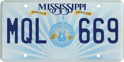 MS license plate MQL669