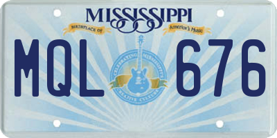 MS license plate MQL676