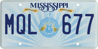 MS license plate MQL677